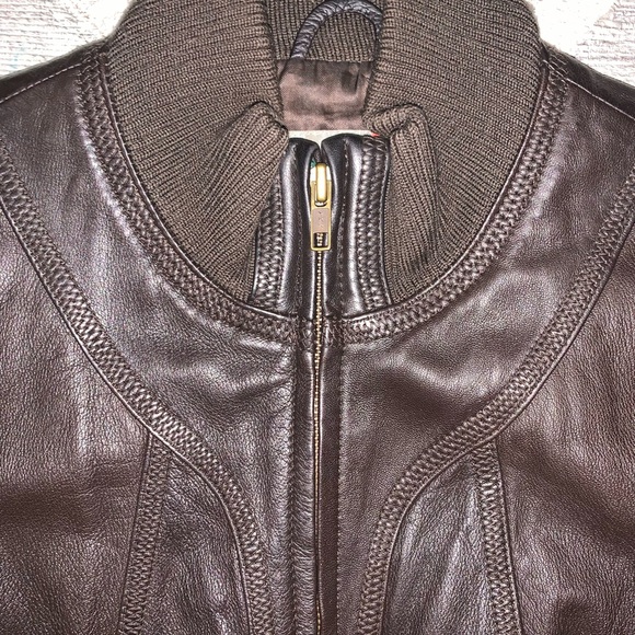 Beautiful and Soft Brown Genuine Leather Bomber Jacket - Picture 3 of 8